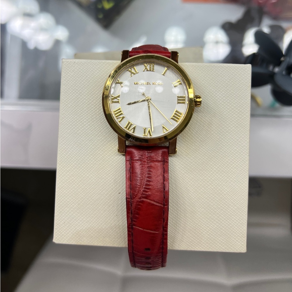 Michael Kors Red Leather Watch